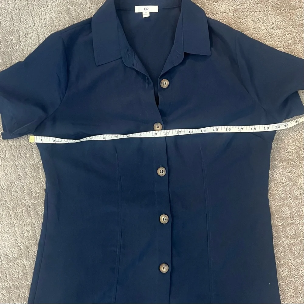 NWOT Nordstrom BP Navy Blue Shirt Dress With Drawstring in the Back, Size Medium - Picture 10 of 11